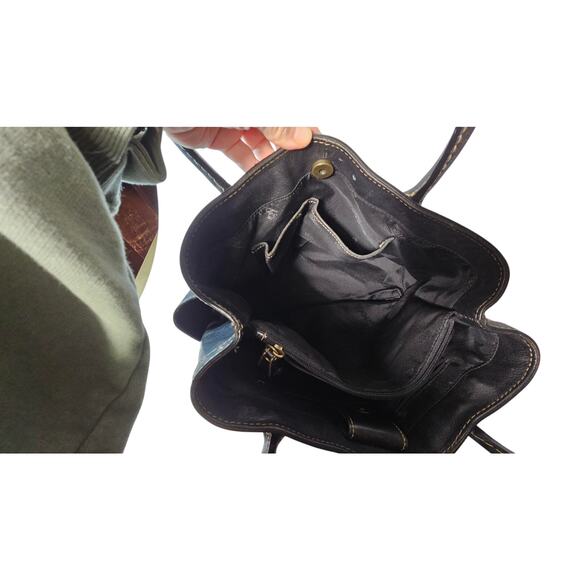 Fossil 1954 Montana Black Leather Satchel Shoulder Bag 75082 - Picture 4 of 11